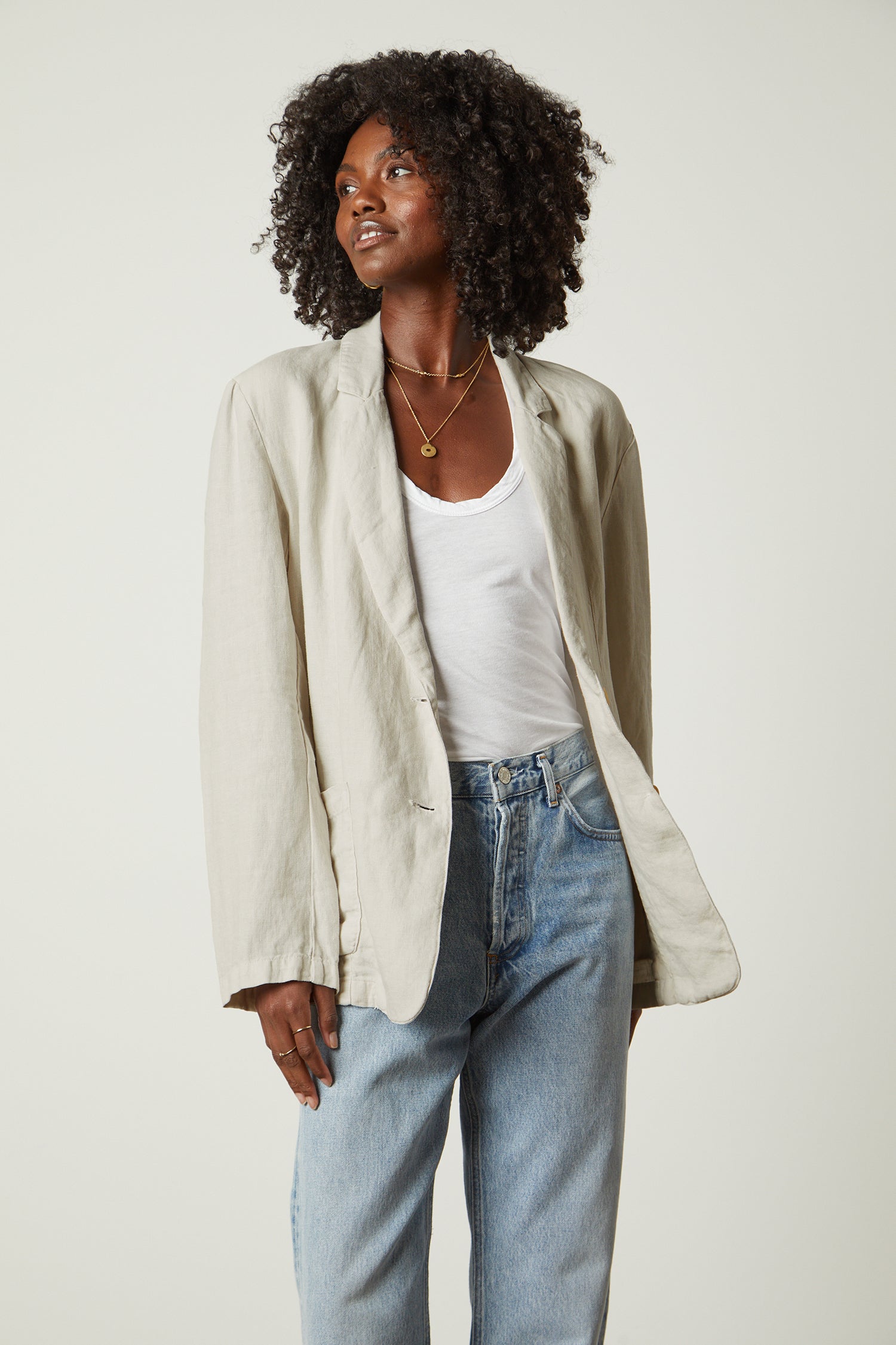 Assembly label linen on sale blazer