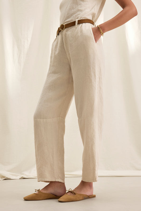 TAYLOR HEAVY LINEN PANT IN BISQUE