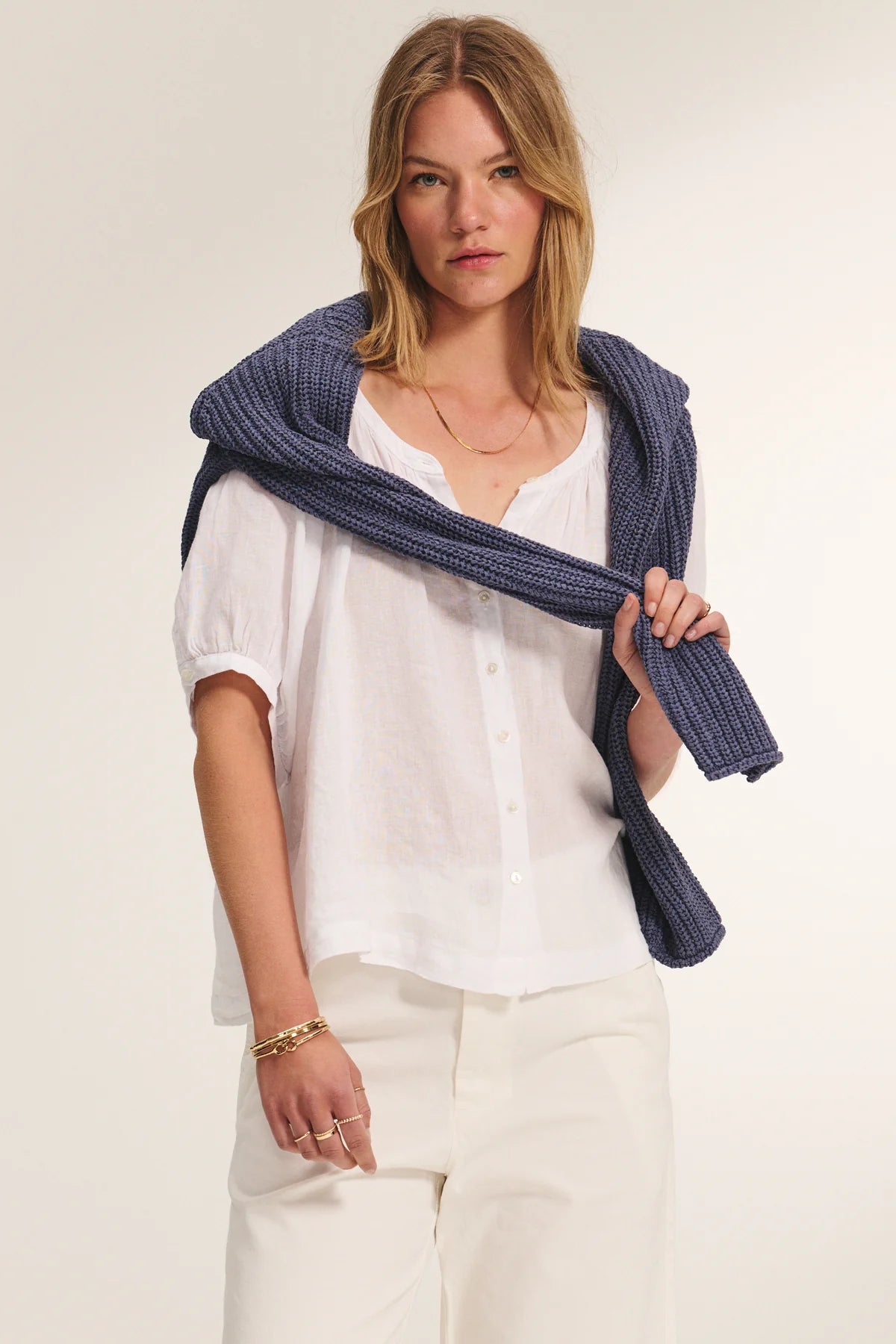 JAIMI LINEN TOP IN WHITE