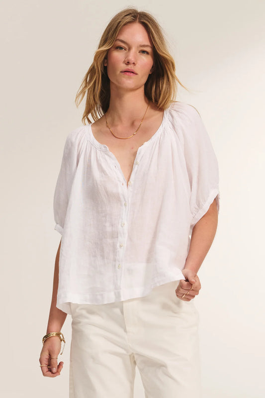 JAIMI LINEN TOP IN WHITE