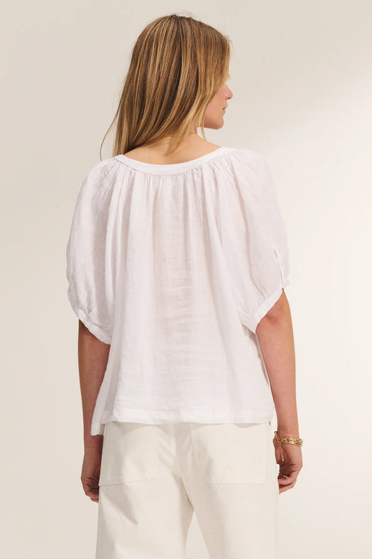 JAIMI LINEN TOP IN WHITE
