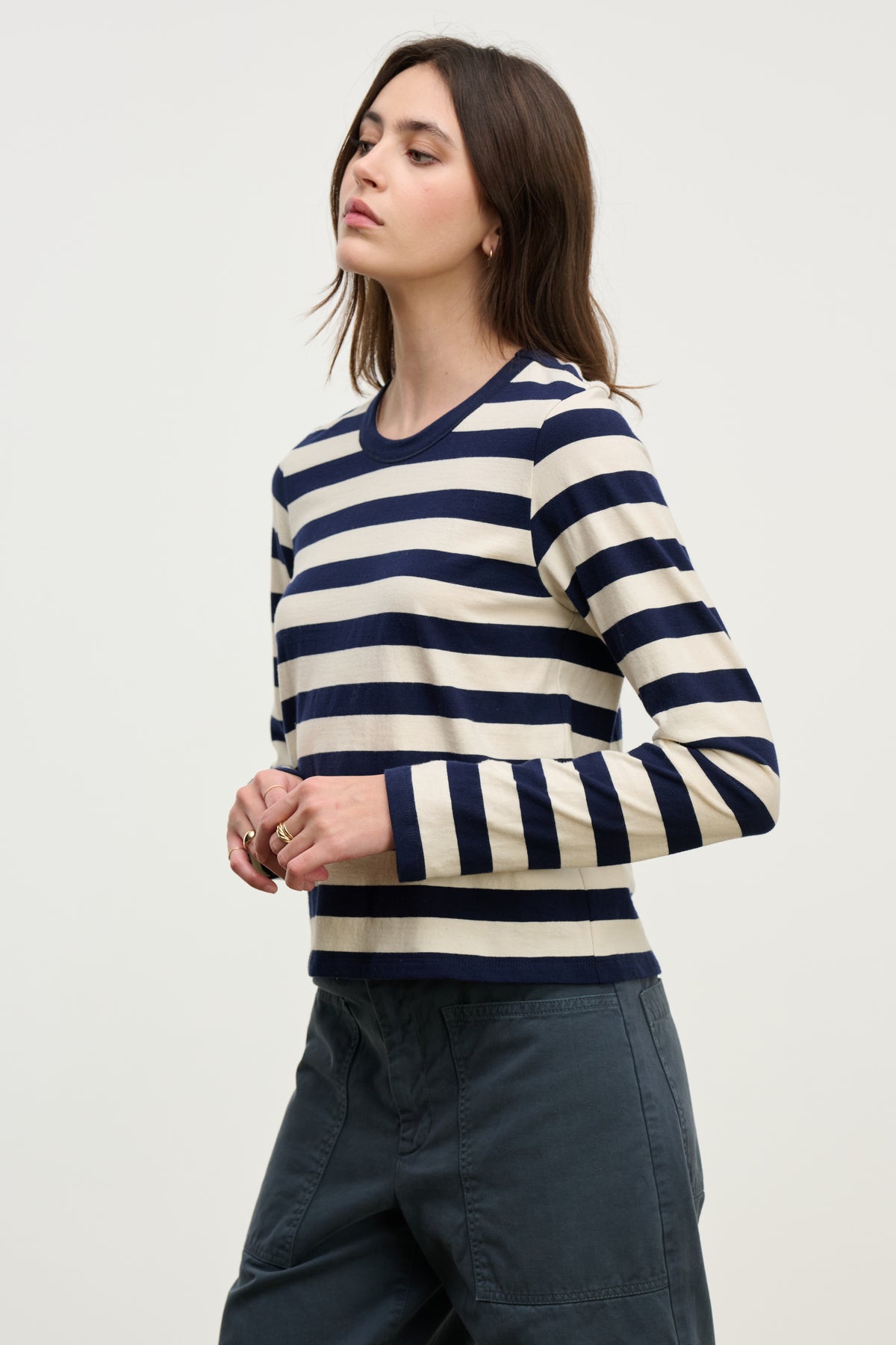 MAYA TOP NAVY STRIPE