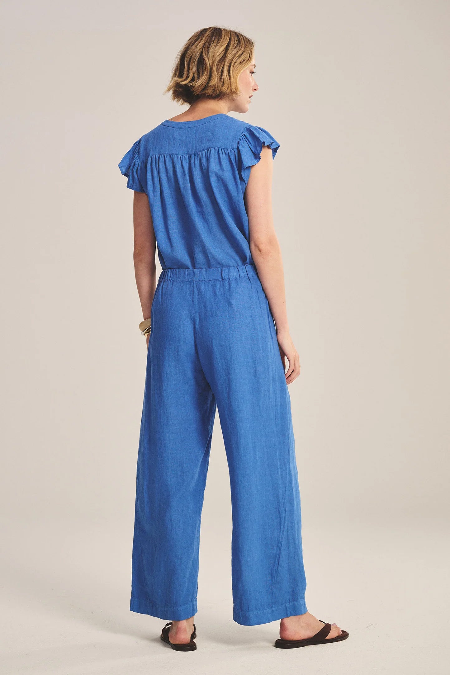 LOLA LINEN TROUSER IN BLUEJAY