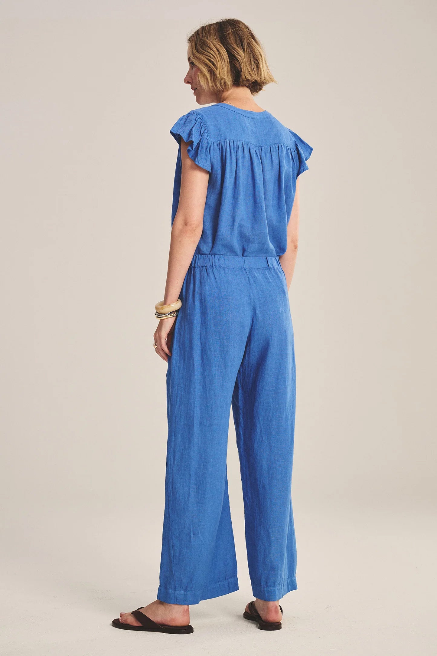 LOLA LINEN TROUSER IN BLUEJAY