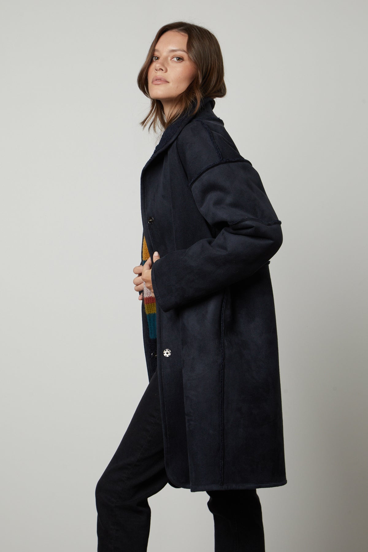 CARA SHERPA REVERSIBLE JACKET IN BLACK