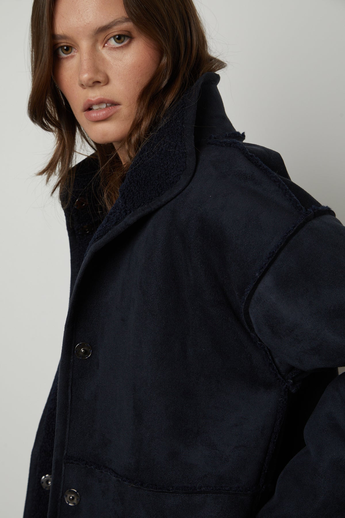 CARA SHERPA REVERSIBLE JACKET IN BLACK
