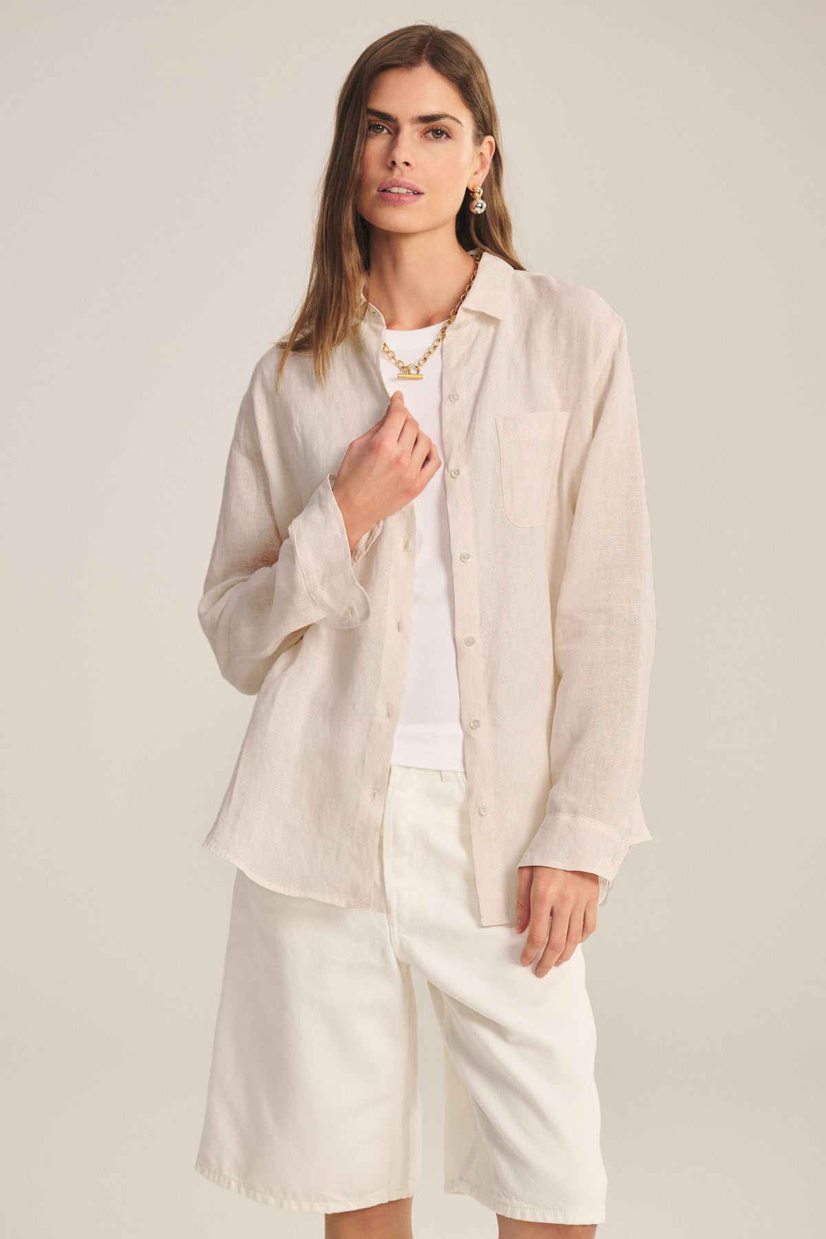 MULHOLLAND LINEN SHIRT IN COBBLE
