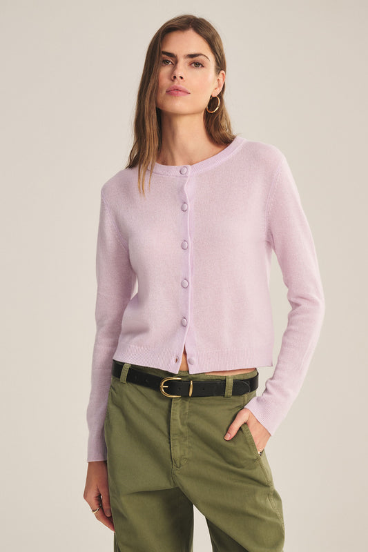 NOLIE CASHMERE CARDIGAN IN LILAC
