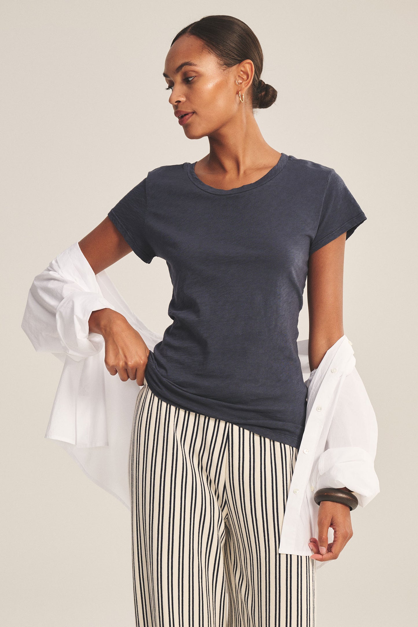 ODELIA CREW NECK T-SHIRT IN SAILBOAT