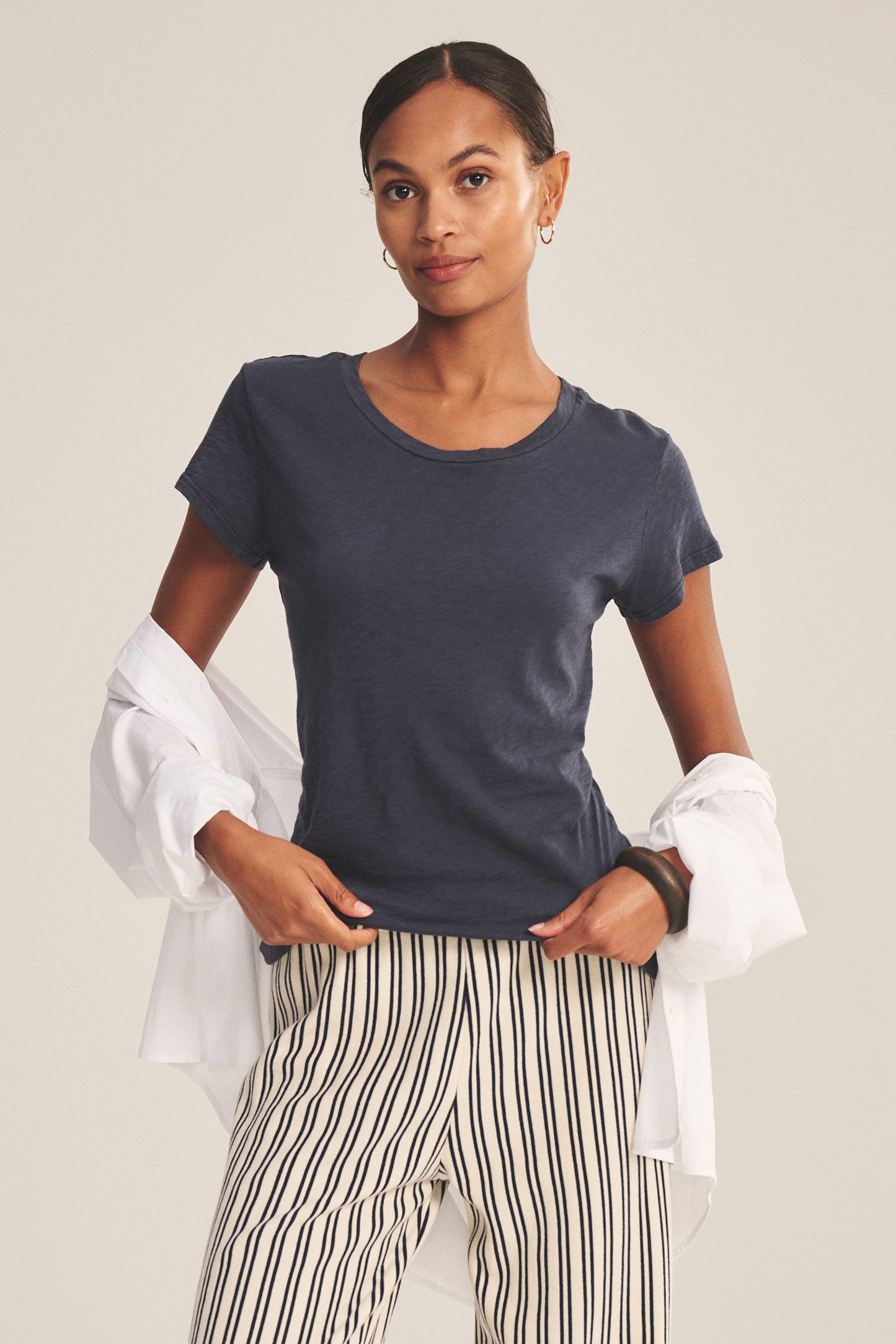 ODELIA CREW NECK T-SHIRT IN SAILBOAT