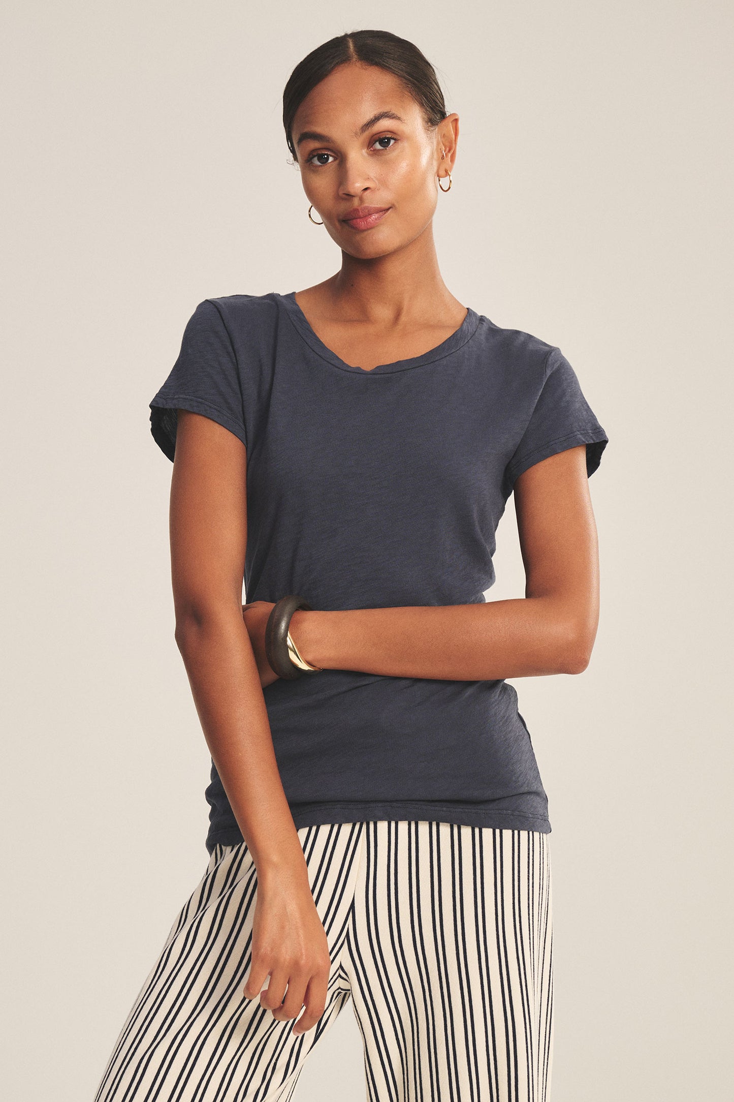 ODELIA CREW NECK T-SHIRT IN SAILBOAT