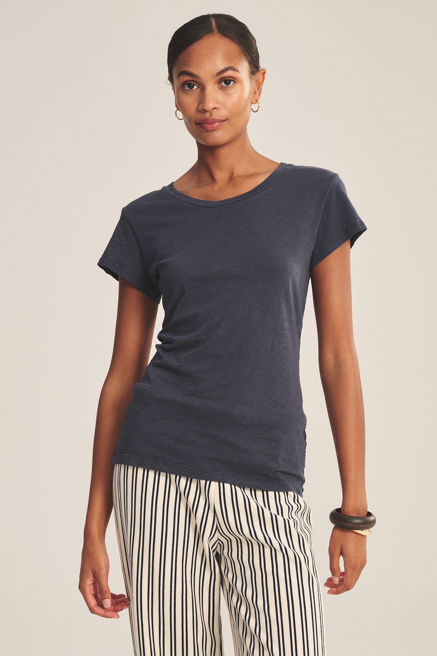 ODELIA CREW NECK T-SHIRT IN SAILBOAT