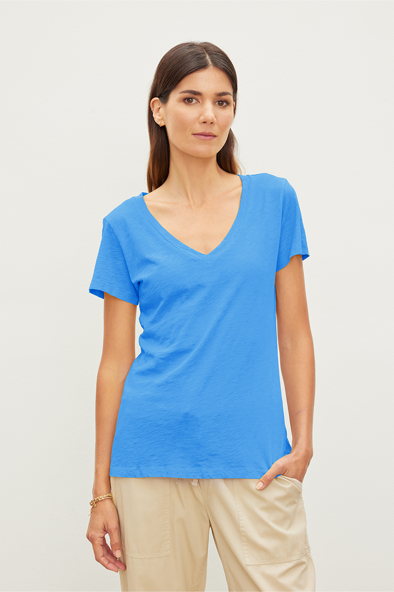 LILITH COTTON SLUB T-SHIRT IN MARINE