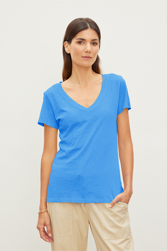 LILITH COTTON SLUB T-SHIRT IN MARINE