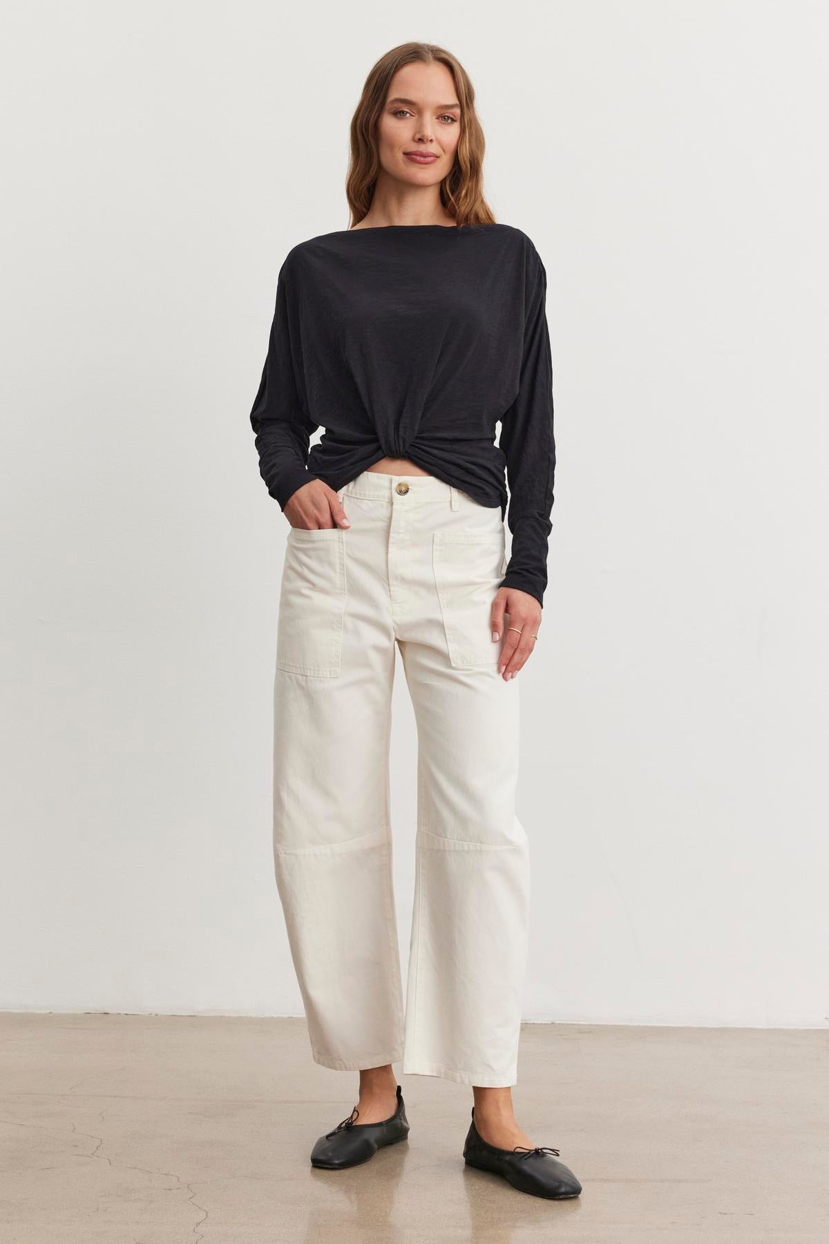 BRYLIE TROUSER IN IVORY