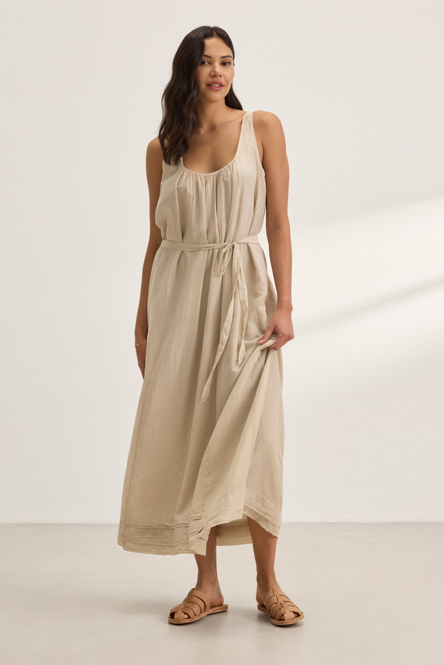 BAYOU SILK COTTON VOILE DRESS IN ANCIENT