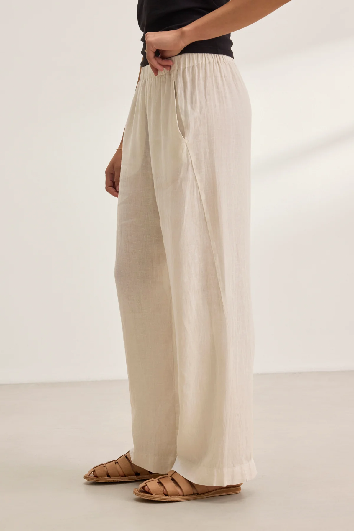 STEPHANIE LINEN PANT IN BEACH