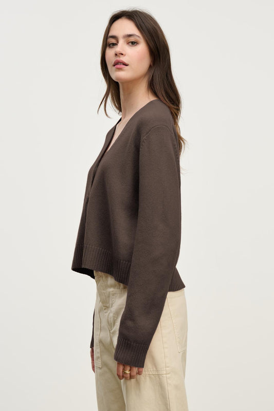 ETNA CARDIGAN IN ESPRESSO