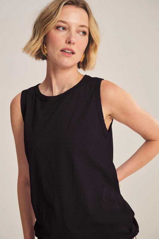 TAURUS COTTON SLUB TOP IN BLACK