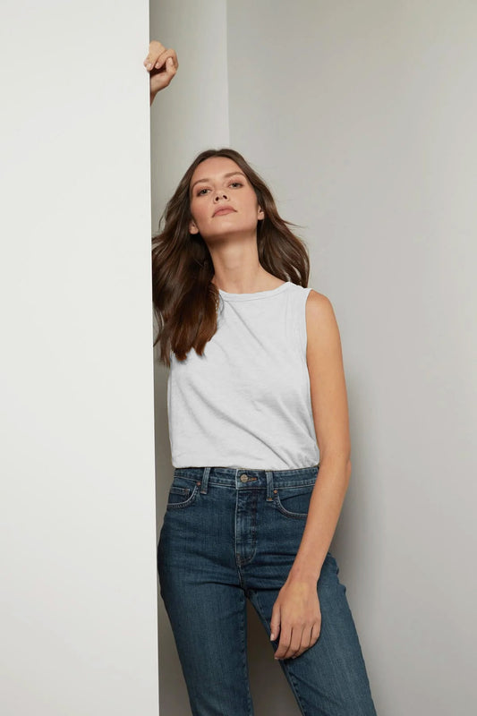 TAURUS COTTON SLUB TOP IN WHITE