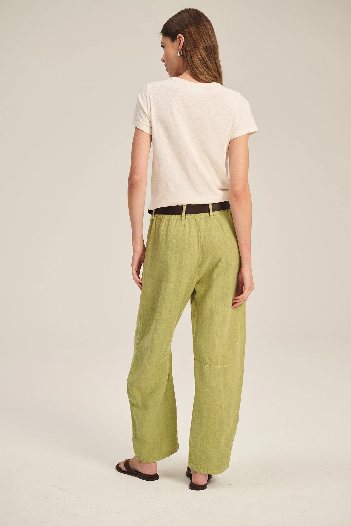 TAYLOR HEAVY LINEN TROUSER IN MOSS