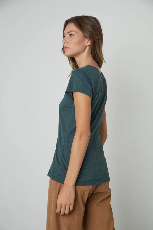 ODELIA COTTON SLUB CREW NECK IN BRACKEN