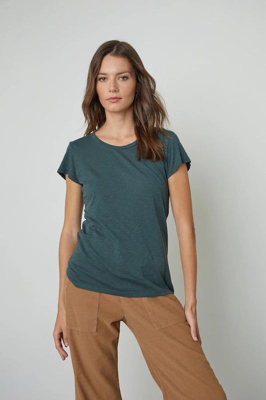 ODELIA COTTON SLUB CREW NECK IN BRACKEN