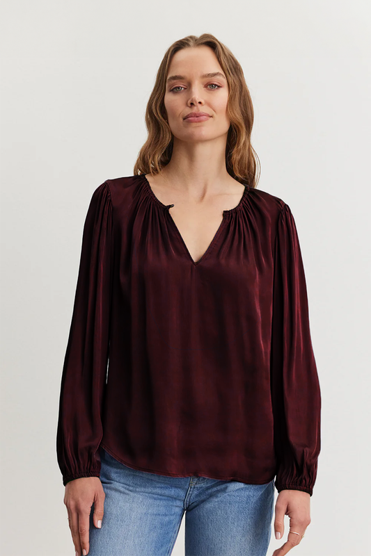 RIONA SATIN TOP IN WILDBERRY