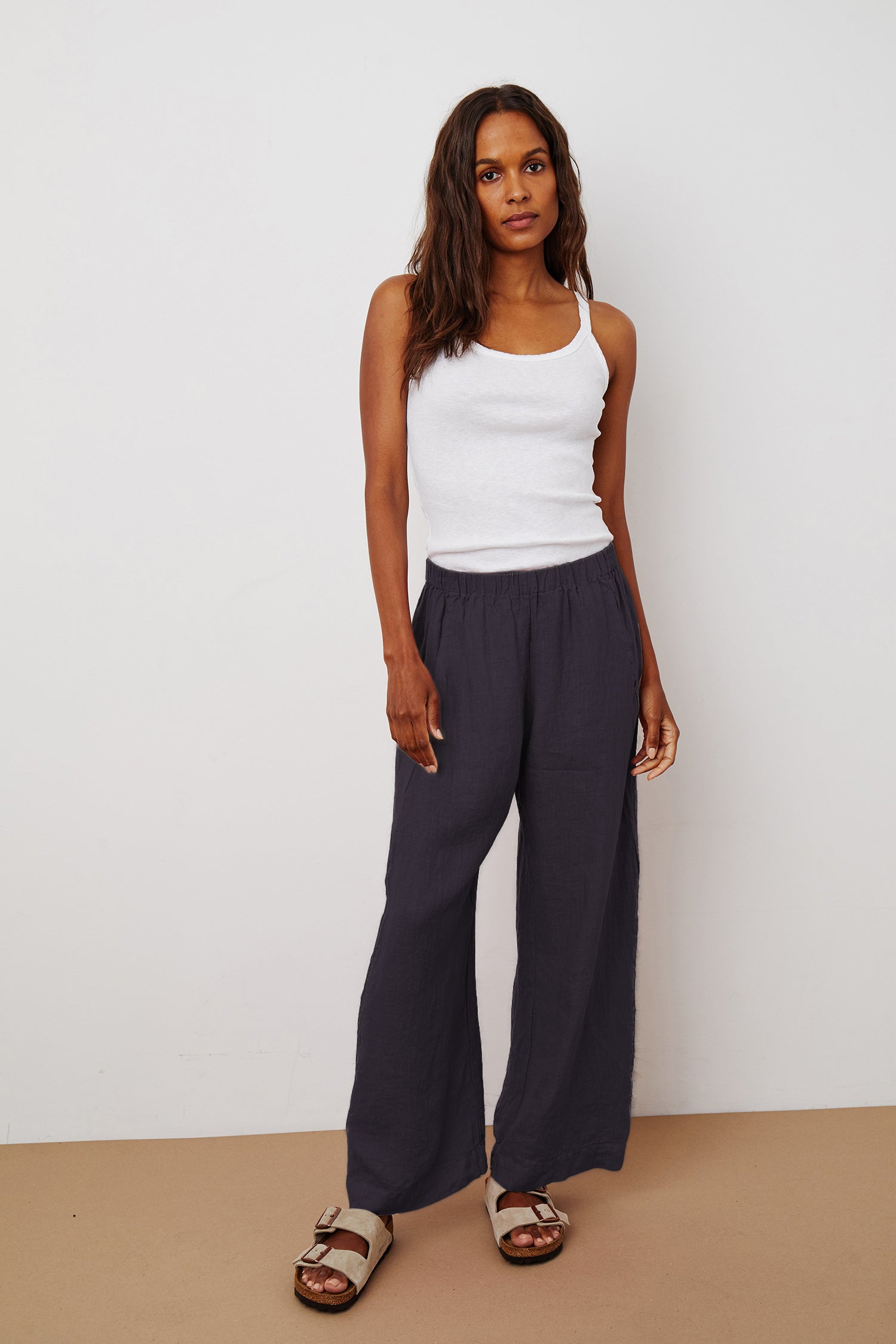 Mint Velvet Grey Pinstripe Wide Trousers | £49.00 | Mirror Online