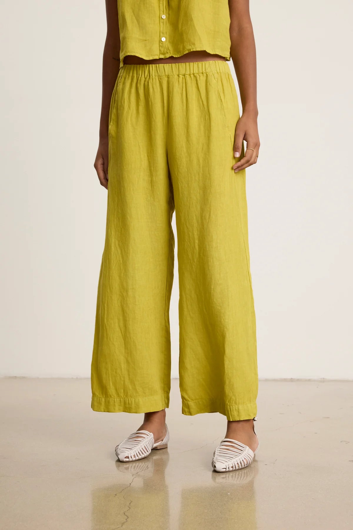 LOLA LINEN TROUSER IN DANDELION