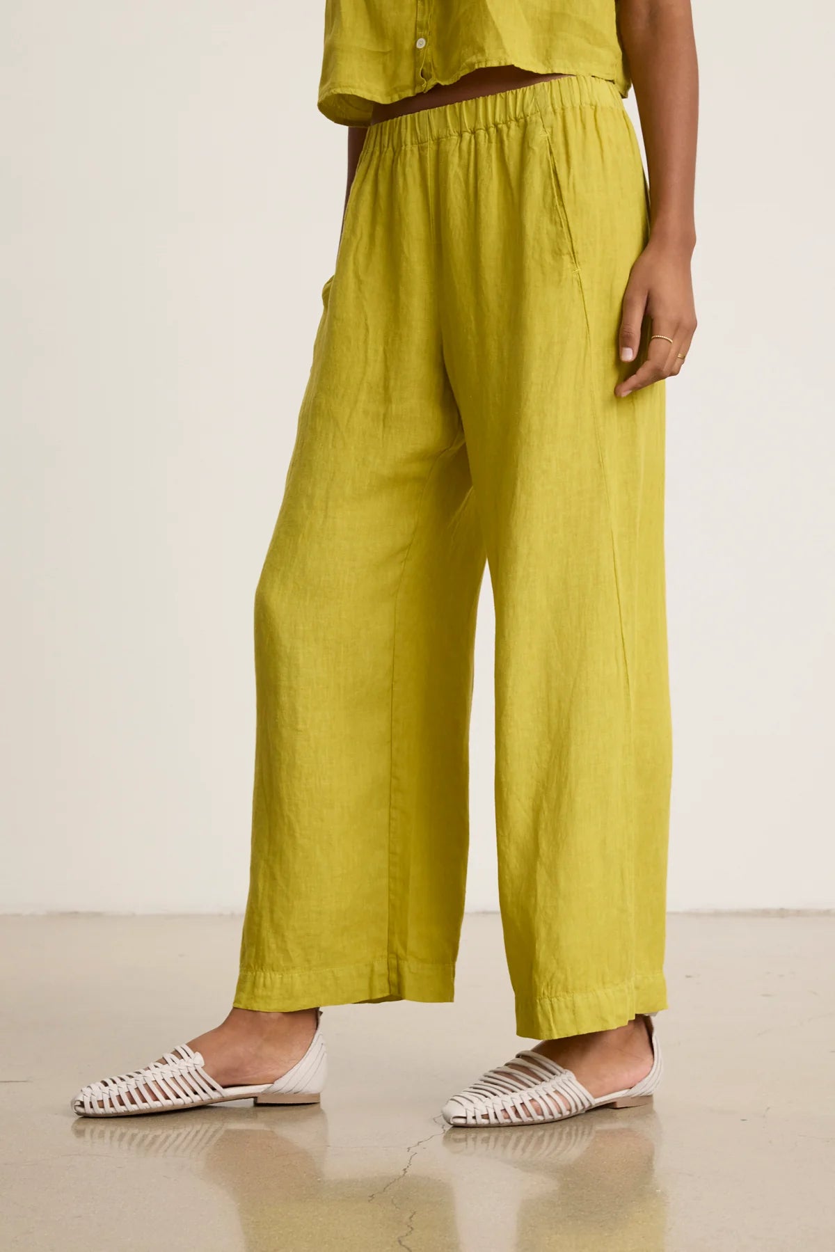 LOLA LINEN TROUSER IN DANDELION