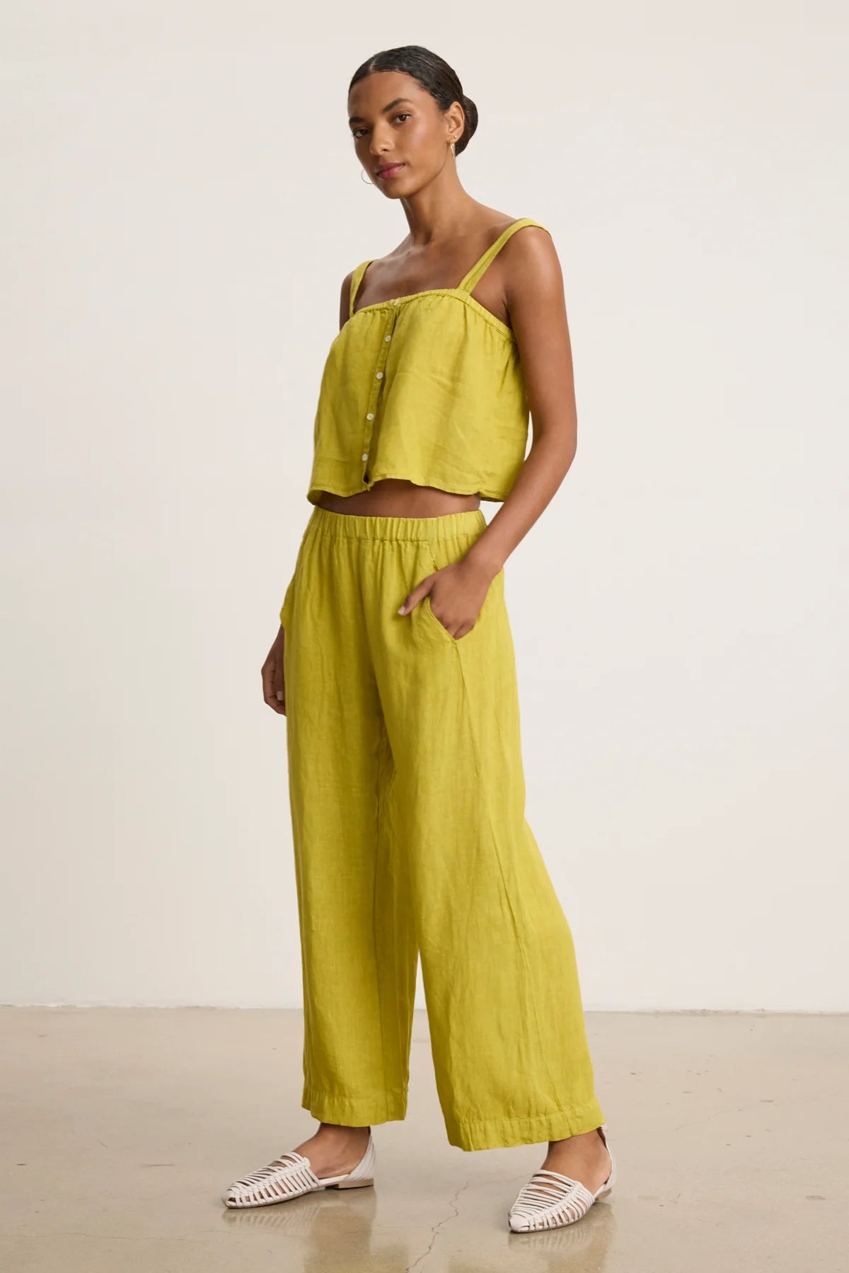 LOLA LINEN TROUSER IN DANDELION
