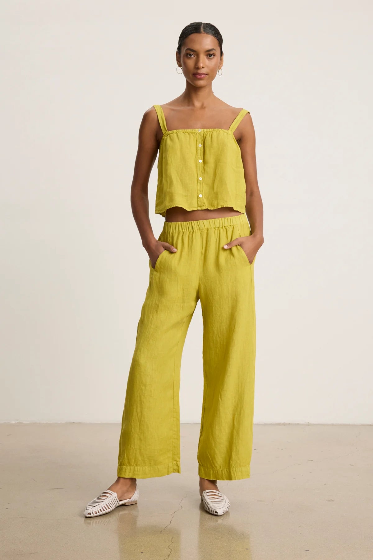 LOLA LINEN TROUSER IN DANDELION