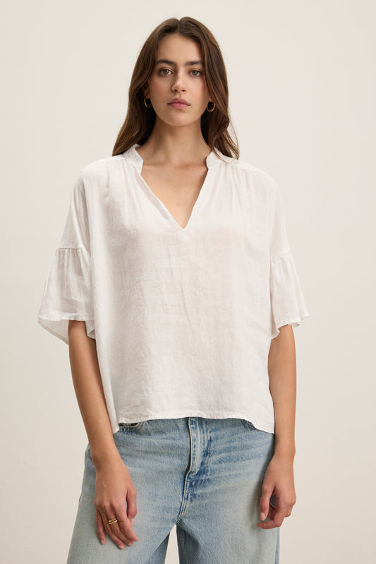 RAYE TOP IN WHITE
