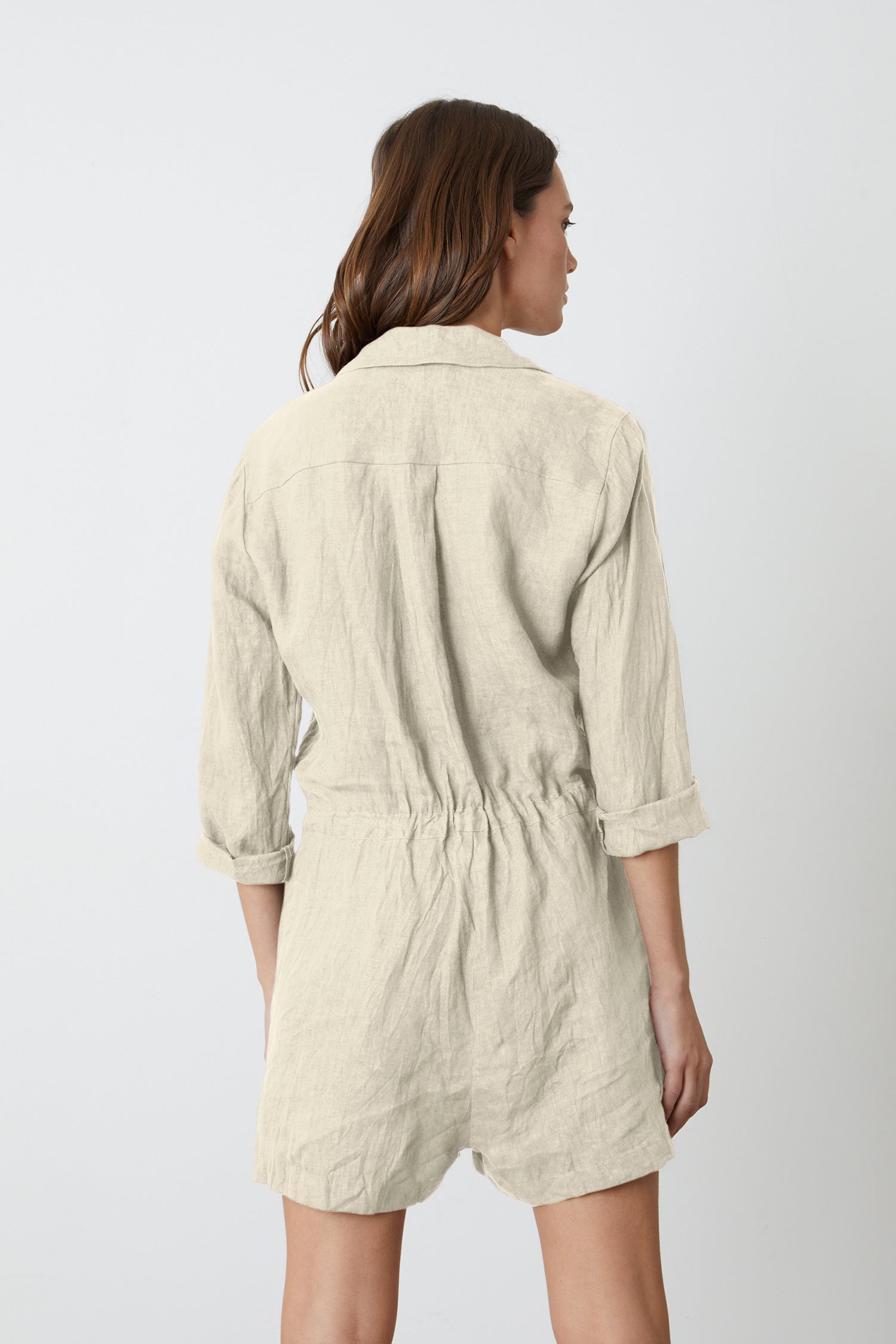 Khaki cheap linen playsuit