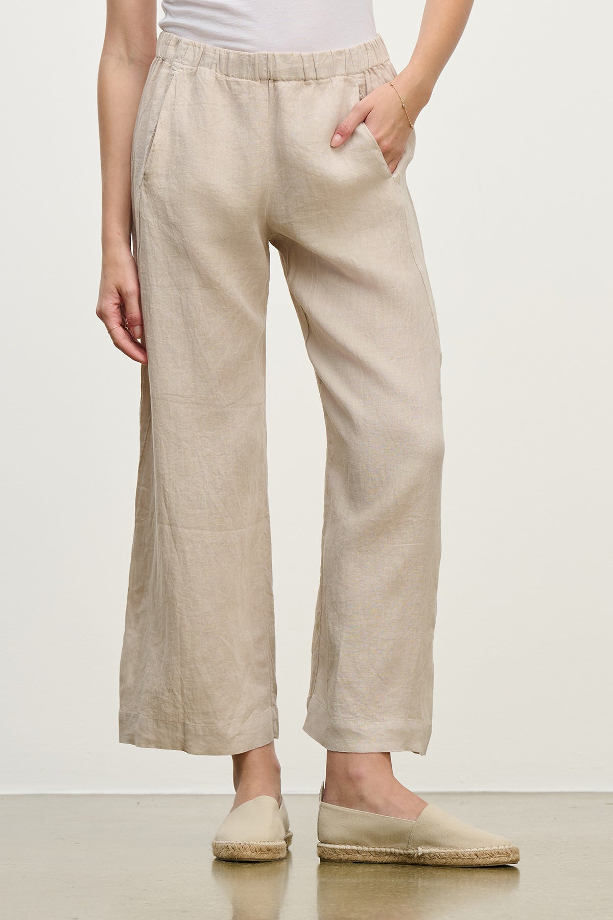 LOLA LINEN TROUSER IN COBBLE