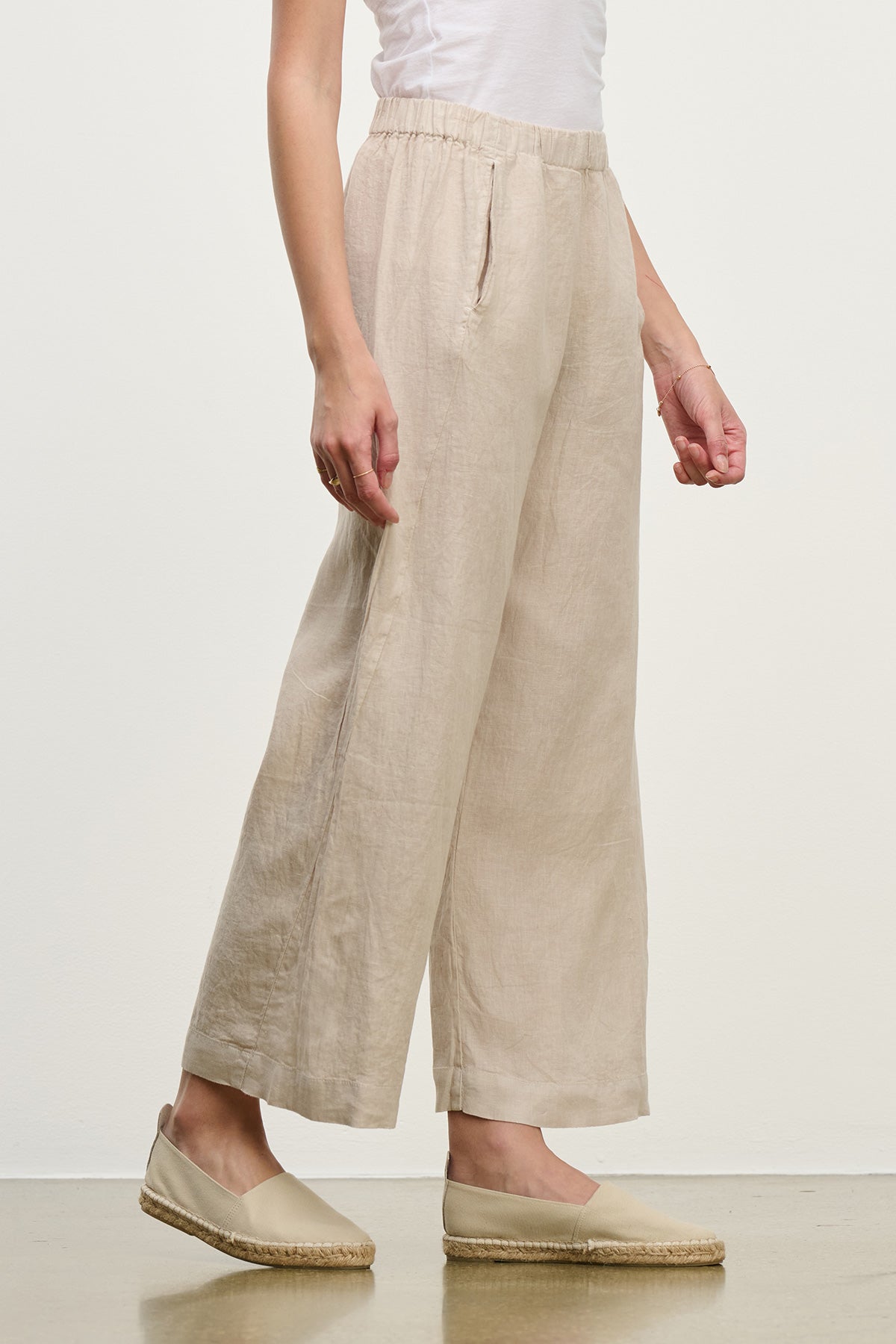 LOLA LINEN TROUSER IN COBBLE