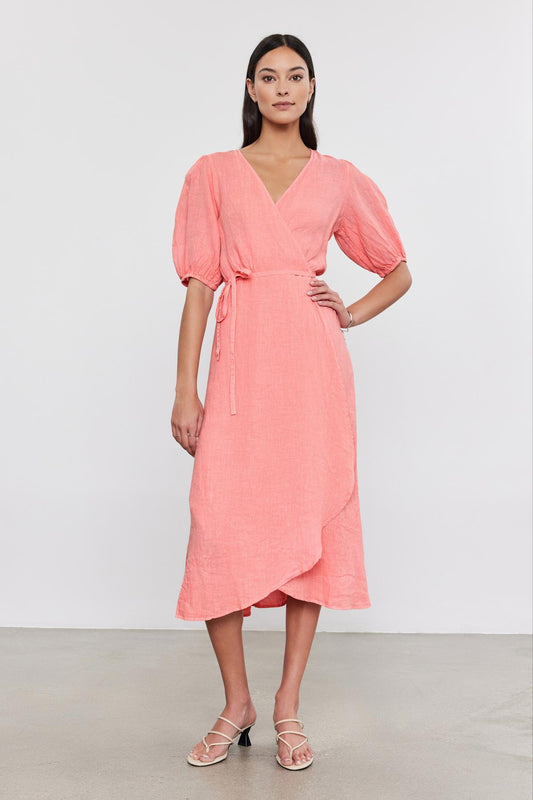 DALENE LINEN DRESS IN BLOSSOM