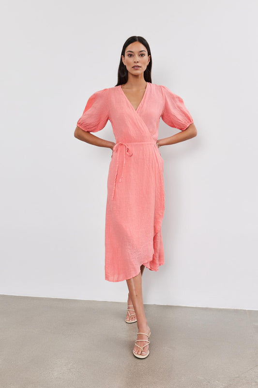 DALENE LINEN DRESS IN BLOSSOM