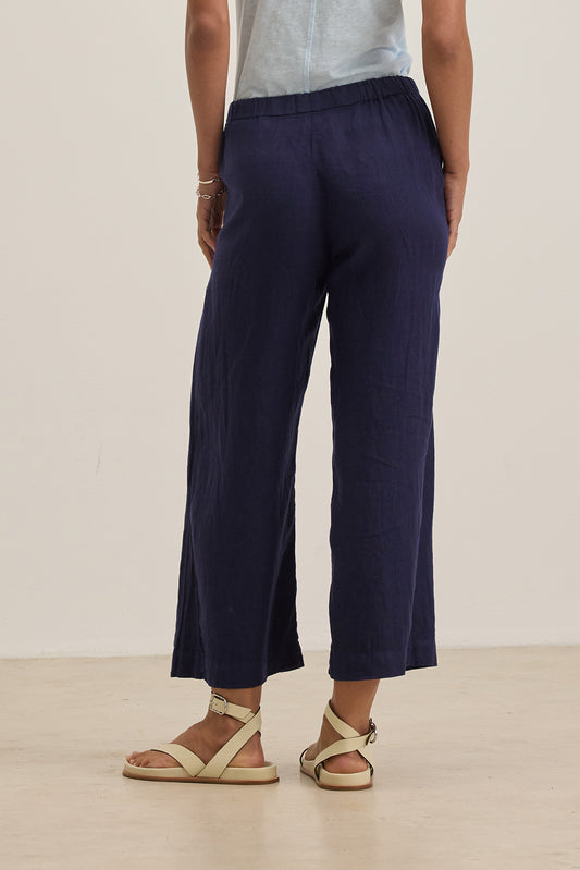 LOLA LINEN TROUSER IN NAVY