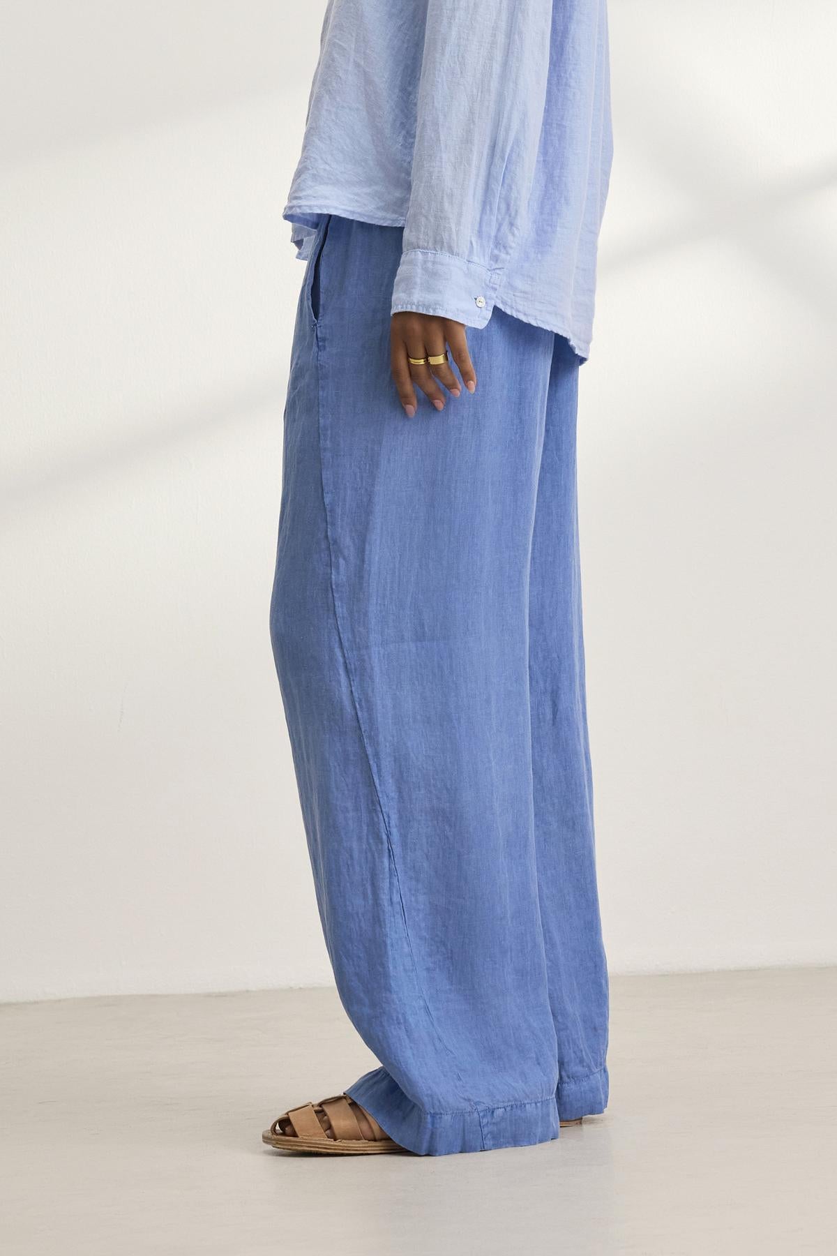 STEPHANIE LINEN PANT IN CHAMBRAY