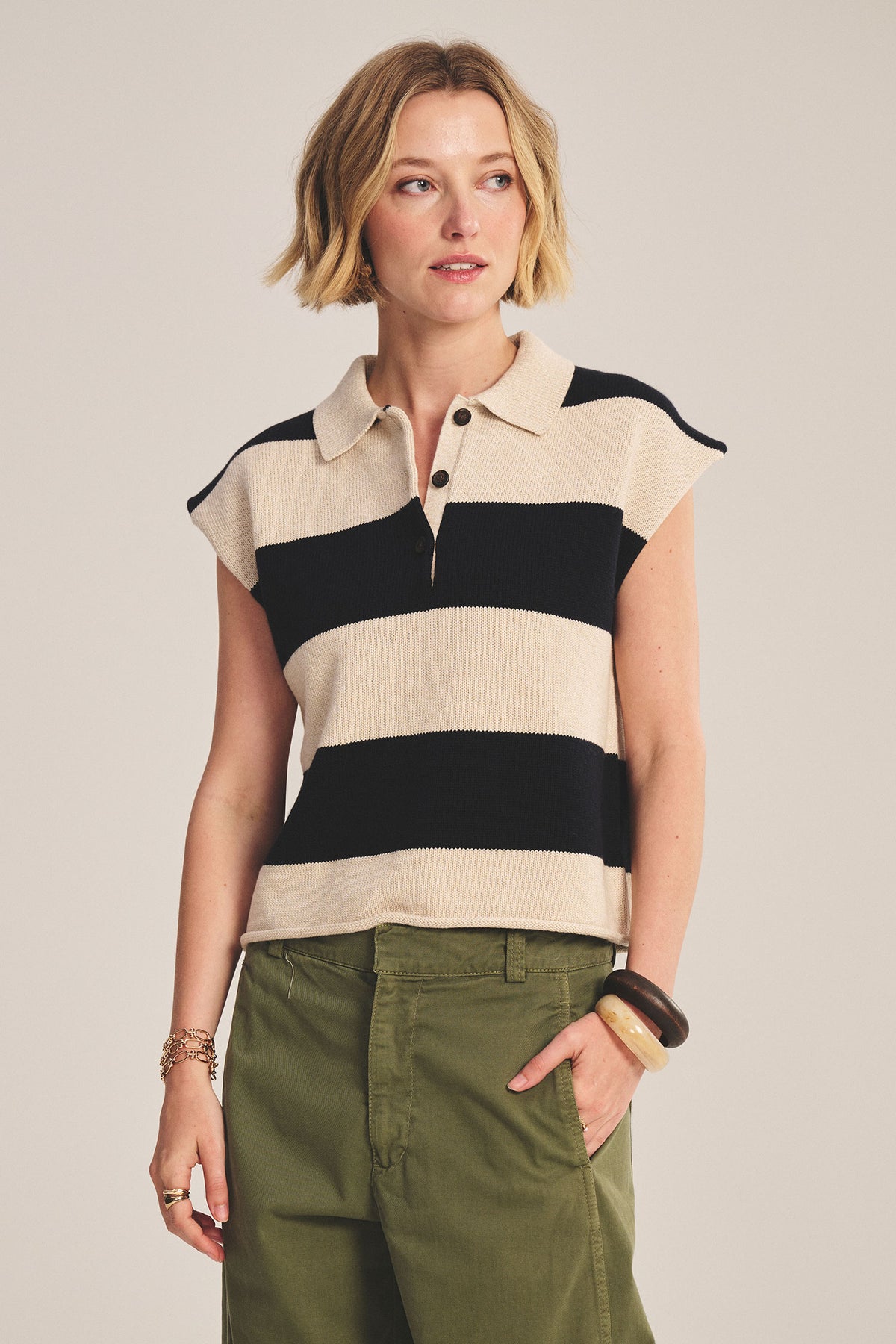 ZOELLA SWEATER POLO OAT