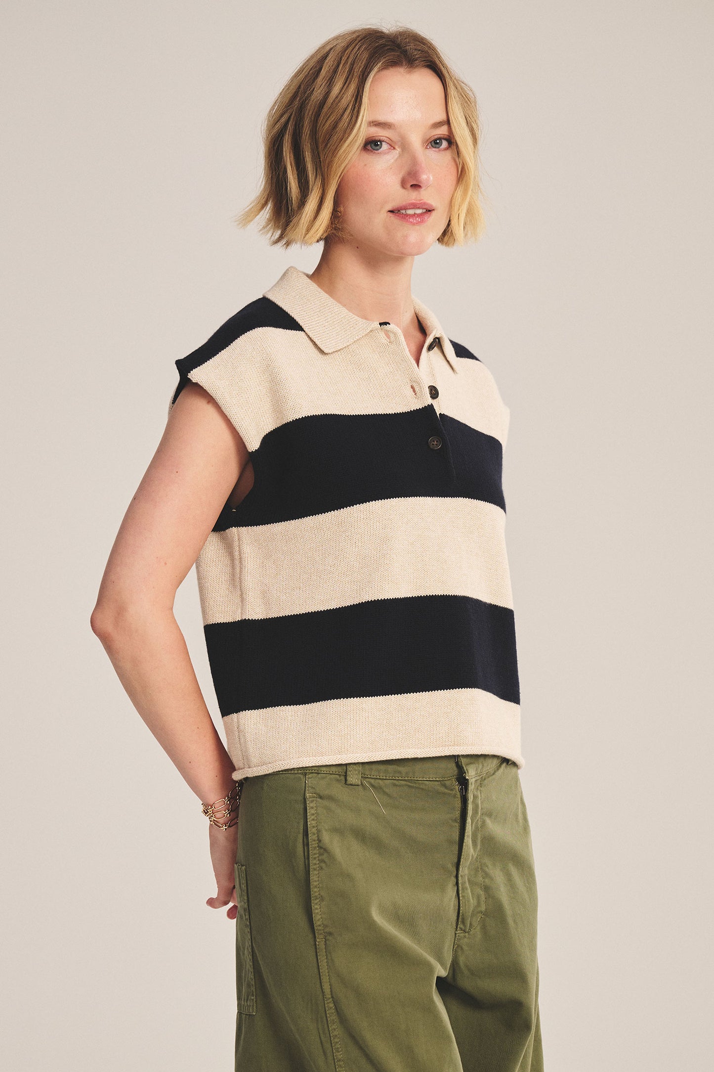 ZOELLA SWEATER POLO IN OAT