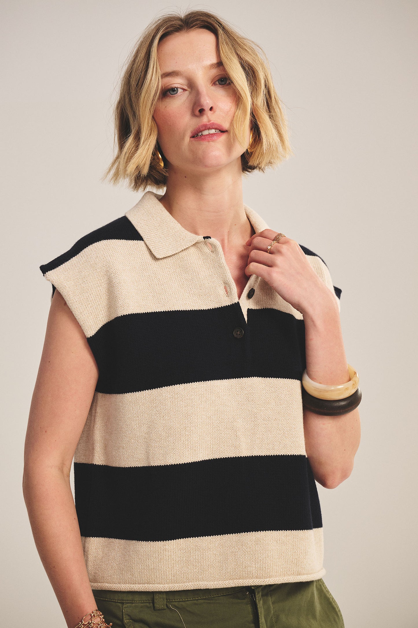 ZOELLA SWEATER POLO IN OAT