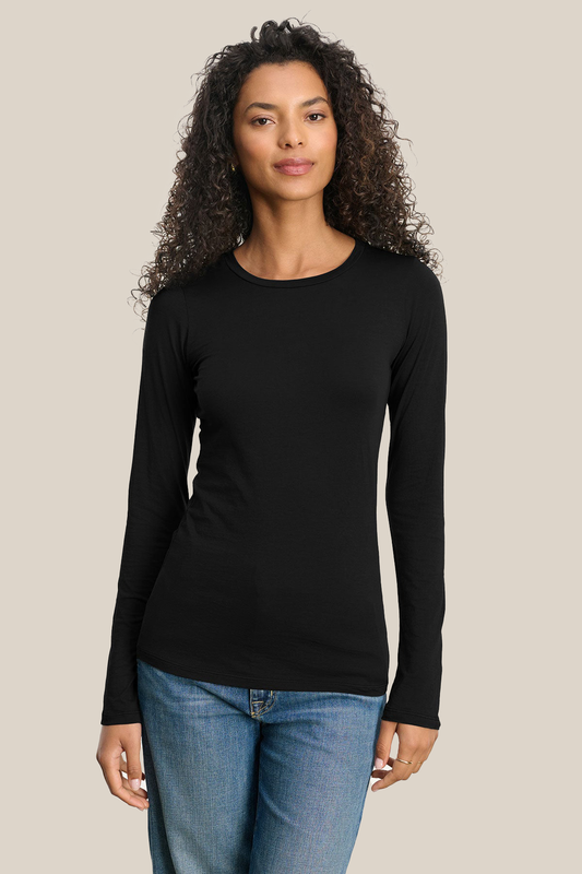 ZOFINA WHISPER CLASSIC T-SHIRT IN BLACK