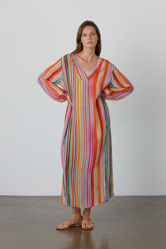PIA PRINTED MAXI DRESS IN MULTI