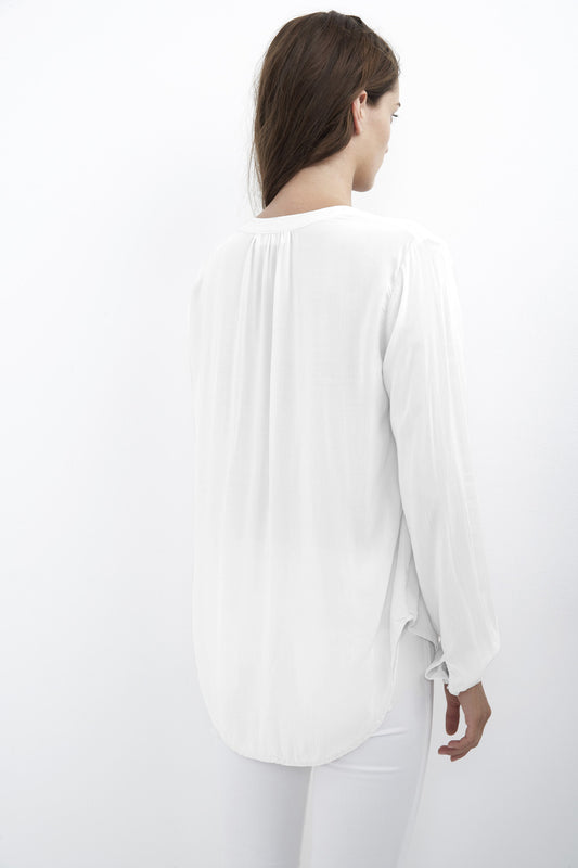 ROSIE RAYON CHALLIS BLOUSE IN WHITE