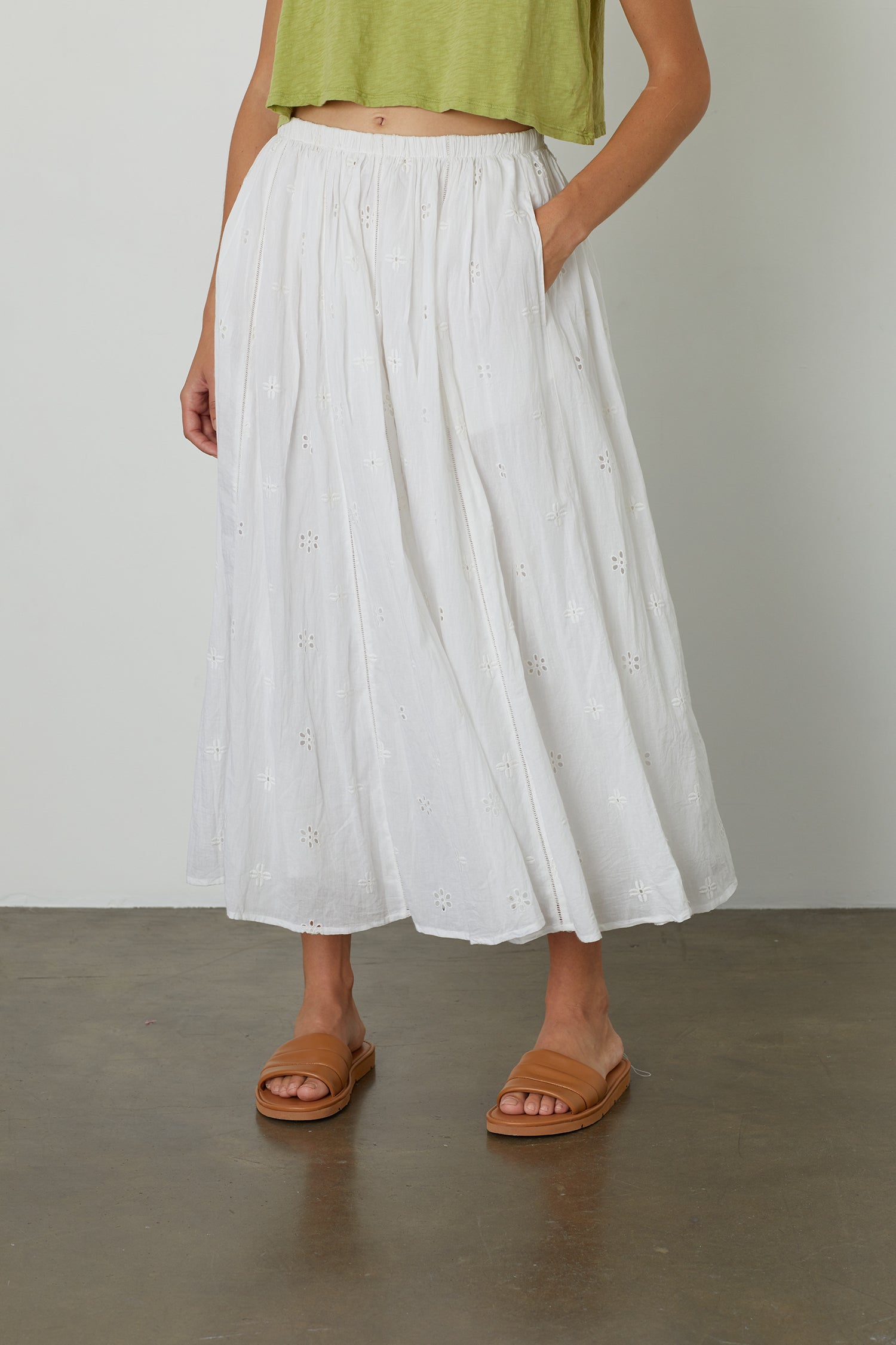 Maxi white 2025 eyelet skirt