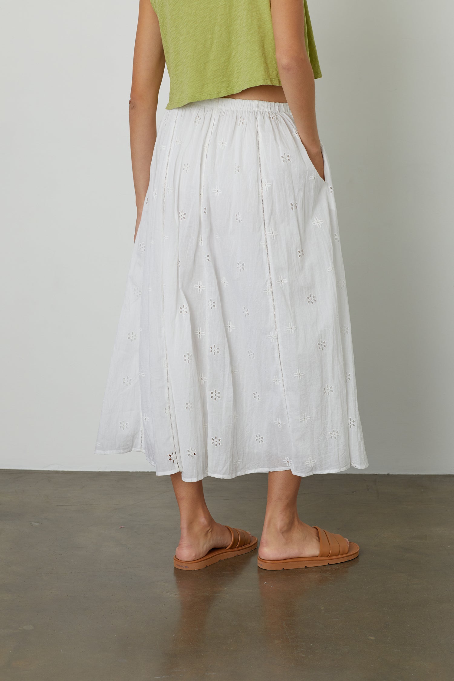 Maxi white shop eyelet skirt