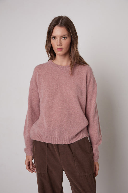 BRYNNE CASHMERE CLASSICS TOP IN ROSEBUD